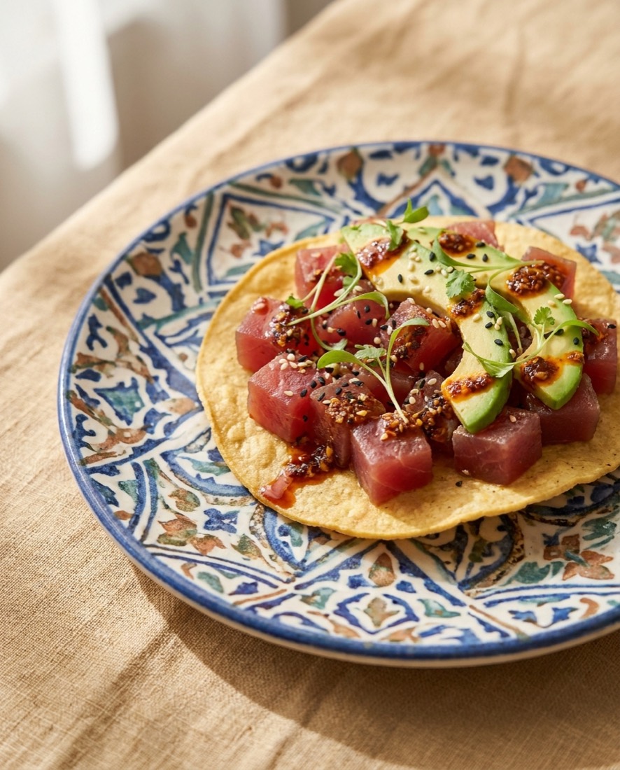 Spicy Tuna tostada